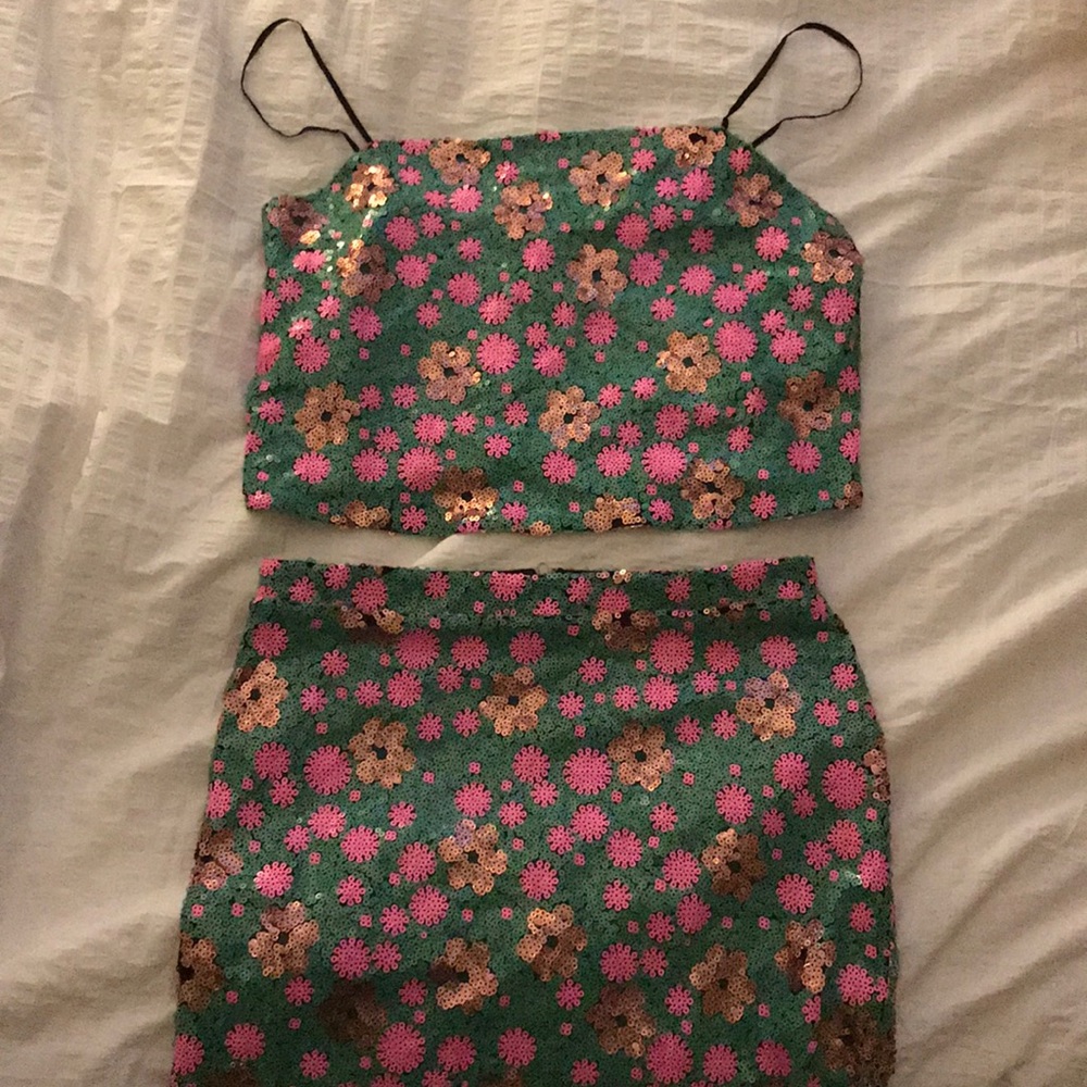 Topshop Two Piece Sequin Set